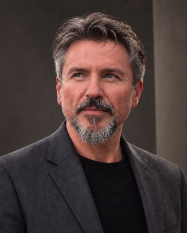 Portrait of Rob Hunter in a dark jacket